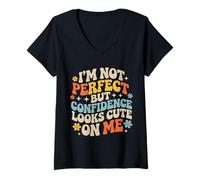 Women's I'm Not Perfect But Confidence Looks Cute On Me - V-Neck T-Shirt