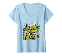 Womens I'm not qualified to diagnose but I have theories psychology V-Neck T-Shirt