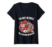 Women's I'm Not Retired I'm A Full-Time Koi Keeper V-Neck T-Shirt