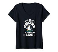 Women's I'm Not Short I'm Penguin Size Funny Small People V-Neck T-Shirt