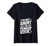 Women's I'm Not Short I'm Penguin Size V-Neck T-Shirt