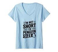 Women's I'm Not Short I'm Penguin Size V-Neck T-Shirt