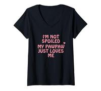 Women's I'm Not Spoiled My Pawpaw Just Loves Me V-Neck T-Shirt