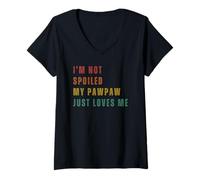 Women's I'm Not Spoiled My Pawpaw Just Loves Me V-Neck T-Shirt