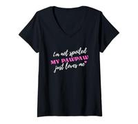 Women's I'm Not Spoiled My Pawpaw Just Loves Me V-Neck T-Shirt