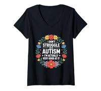 Womens I'm Not Struggling I'm Good at Autism - V-Neck T-Shirt