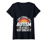 Womens I'm Not Struggling I'm Good at Autism - V-Neck T-Shirt