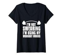 Womens I'm not Swearing I'm Using My Workout Words V-Neck T-Shirt