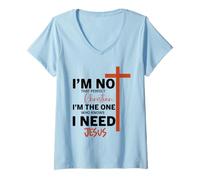 Womens I'm Not That Perfect Christian 'm The One That Knows. Faith V-Neck T-Shirt