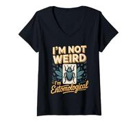 Women's I'm Not Weird I'm Entomological Beetle Insect Entomology V-Neck T-Shirt