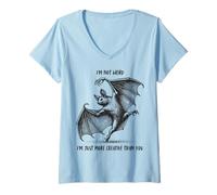 Womens "I'm not Weird I'm just more creative than you" Dancing Bat V-Neck T-Shirt