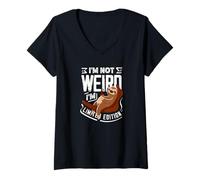 Women's I'm Not Weird I'm Limited Edition Funny Sloth V-Neck T-Shirt