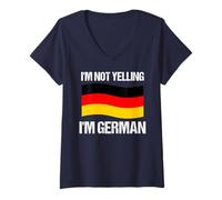 Womens I'm Not Yelling I'm German Country Flag Germany Quote V-Neck T-Shirt