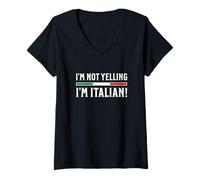 Womens I'm Not Yelling I'm Italian V-Neck T-Shirt