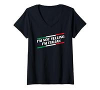 Womens I'm Not Yelling I'm Italian V-Neck T-Shirt