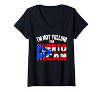Womens I'm Not Yelling I'm Puerto Rican Heritage V-Neck T-Shirt