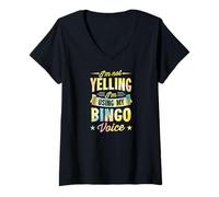 Womens I'm Not Yelling I'm Using My Bingo Voice V-Neck T-Shirt