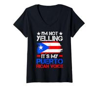 Womens Im Not Yelling Its My Puerto Rican Voice V-Neck T-Shirt