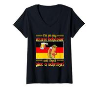 Womens I'm On My Wurst Behavior I Dont Give A Schnitzel V-Neck T-Shirt
