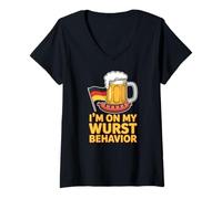 Womens I'm on My Wurst Behavior V-Neck T-Shirt