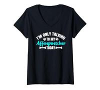 Women's I'm Only Talking to My Affenpinscher Today V-Neck T-Shirt