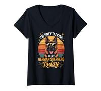 Womens I'm Only Talking to My German Shepherd Today V-Neck T-Shirt