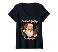 Womens I'm Participating Leave Me Alone Ugly Christmas Sweater V-Neck T-Shirt