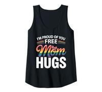 Womens I'm Proud of You Free Mom Hugs Pride Month Ally LGBT Support Tank Top