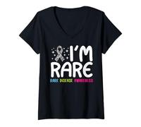 Womens I'm Rare Rare Disease Awareness Rare Disease Day V-Neck T-Shirt