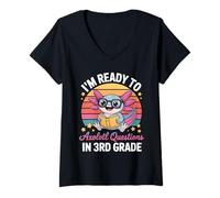 Womens I'm Ready To Axolotl Questions In 3rd Grade V-Neck T-Shirt