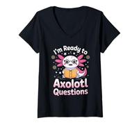 Womens I'm Ready To Axolotl Questions In 3rd Grade V-Neck T-Shirt
