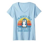 Women's I'm Really Cold But I'm Being Really Brave About It V-Neck T-Shirt