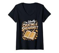Women's I'm Silently Creating a Spreadsheet Data Scientist V-Neck T-Shirt