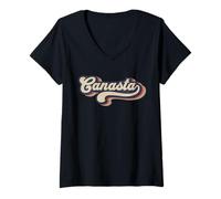 Womens I'm Silently Judging Your Canasta Game Funny Canasta V-Neck T-Shirt