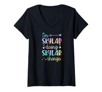 Women's I'm Skylar Doing Skylar Things Personalized First Name V-Neck T-Shirt