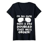 Women's I'm So Cute Mom and & Doubled Their Next Order Twins Baby V-Neck T-Shirt