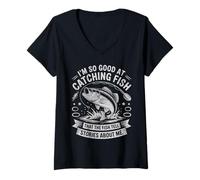 Women's I'm So Good at Catching Fish That The Fish Tell Stories V-Neck T-Shirt