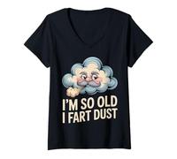Womens I'm So Old I Fart Dust Aging Senior Grandparents |- V-Neck T-Shirt
