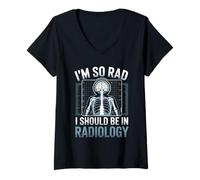 Womens I'm so rad I should be in radiology Pun Radiologist tech V-Neck T-Shirt