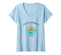 Women's I'm so Ramen-tic Romantic Funny Ramen Noodles Design V-Neck T-Shirt