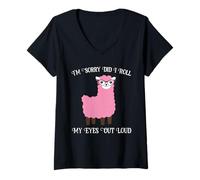 Women's I'm Sorry Did I Roll My Eyes Out Loud Wooled Sheep Lover V-Neck T-Shirt