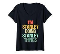 Womens I'm Stanley Doing Stanley Things - Funny Saying Name Stanley V-Neck T-Shirt