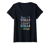 Women's I'm Stella Doing Stella Things Personalized First Name V-Neck T-Shirt