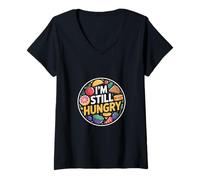 Womens I'm Still Hungry Food Snack Satisfying Cravings |-- V-Neck T-Shirt