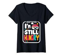 Womens I'm Still Hungry Food Snack Satisfying Cravings |--- V-Neck T-Shirt