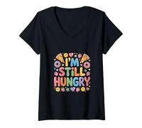 Womens I'm Still Hungry Food Snack Satisfying Cravings - V-Neck T-Shirt
