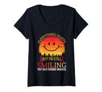 Women's I'm Still Smiling Post-polio Syndrome Awareness V-Neck T-Shirt