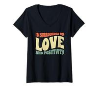 Womens I'm Surrounded by Love and Positivity Positive Mindset V-Neck T-Shirt