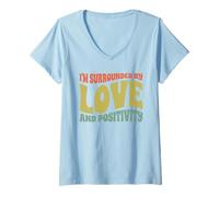 Womens I'm Surrounded by Love and Positivity Positive Mindset V-Neck T-Shirt