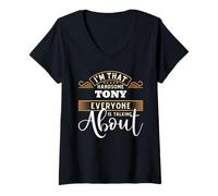 Womens Im That Handsome Tony Everyone is Talking About Tony V-Neck T-Shirt